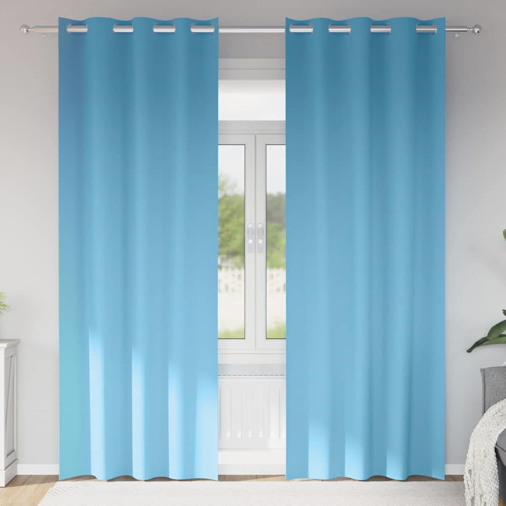 Vidaxl Verdunkelungsvorhänge mit Ringen 2 Stück Hellblau 245 x 140 cm