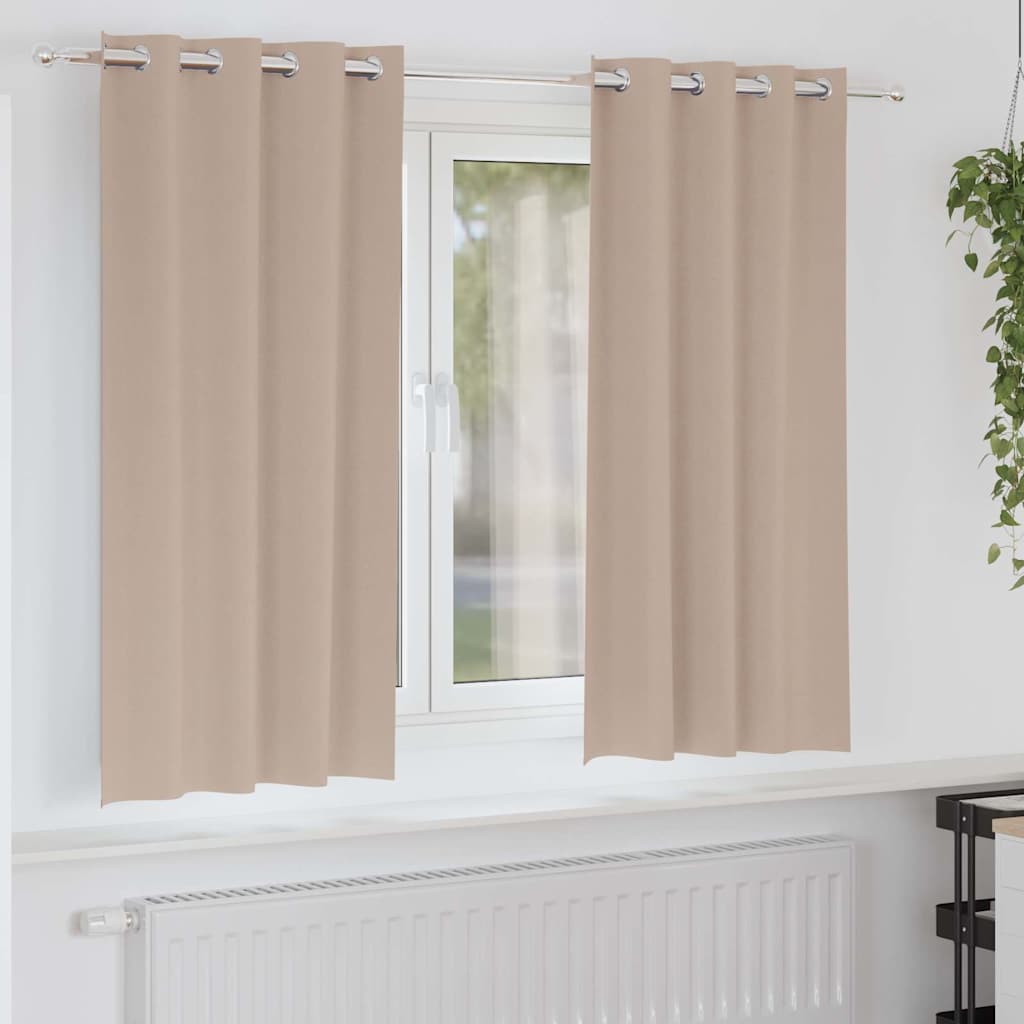 VidaXL Verdunkelungsvorhänge mit Ringen 2 Stück Taupe 175 x 140 cm