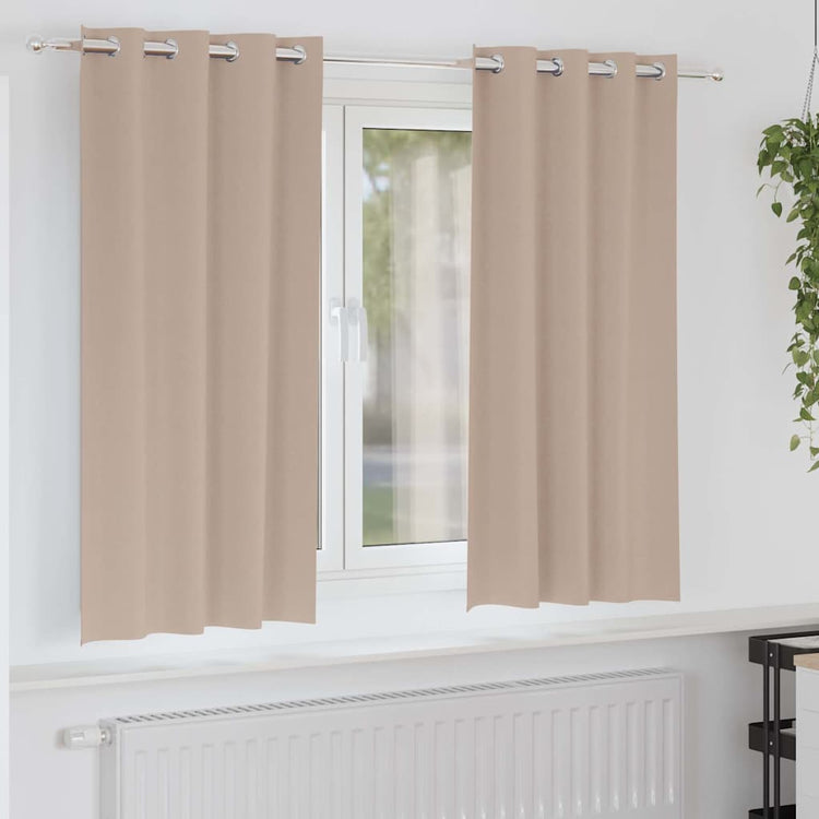 VidaXL Verdunkelungsvorhänge mit Ringen 2 Stück Taupe 175 x 140 cm
