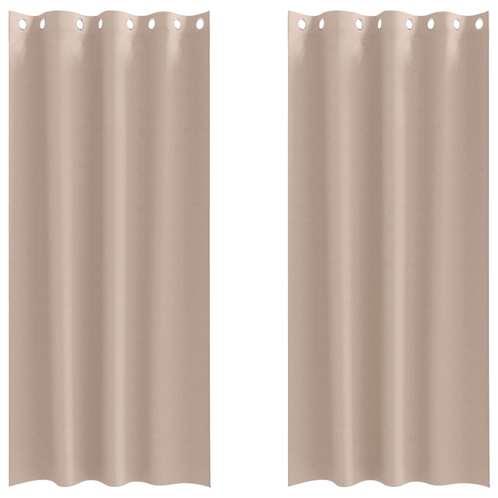 VidaXL Verdunkelungsvorhänge mit Ringen 2 Stück Taupe 225 x 140 cm