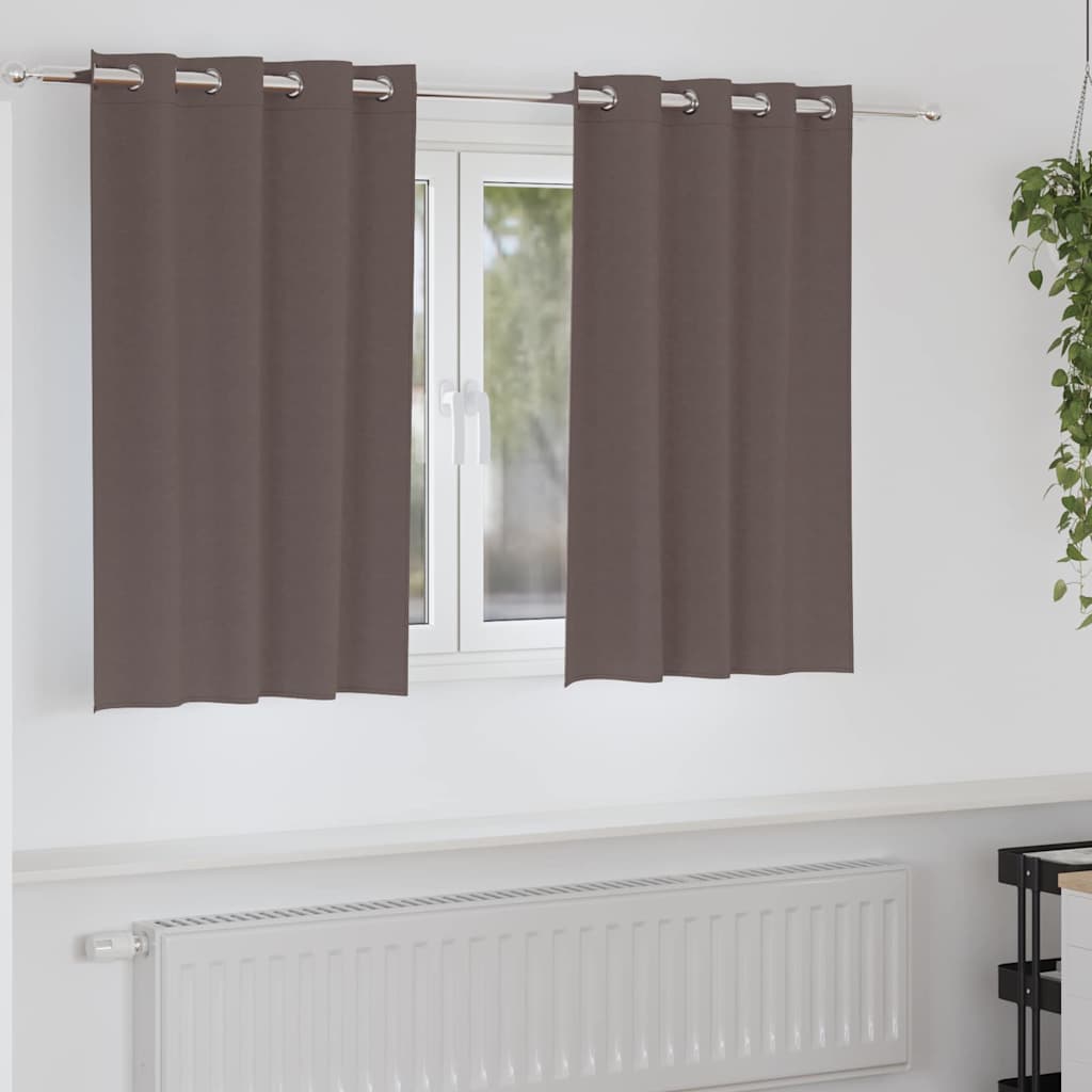 Vidaxl Verdunkelungsvorhänge mit Ringen 2 Stück dunkelbraun 140 x 140 cm