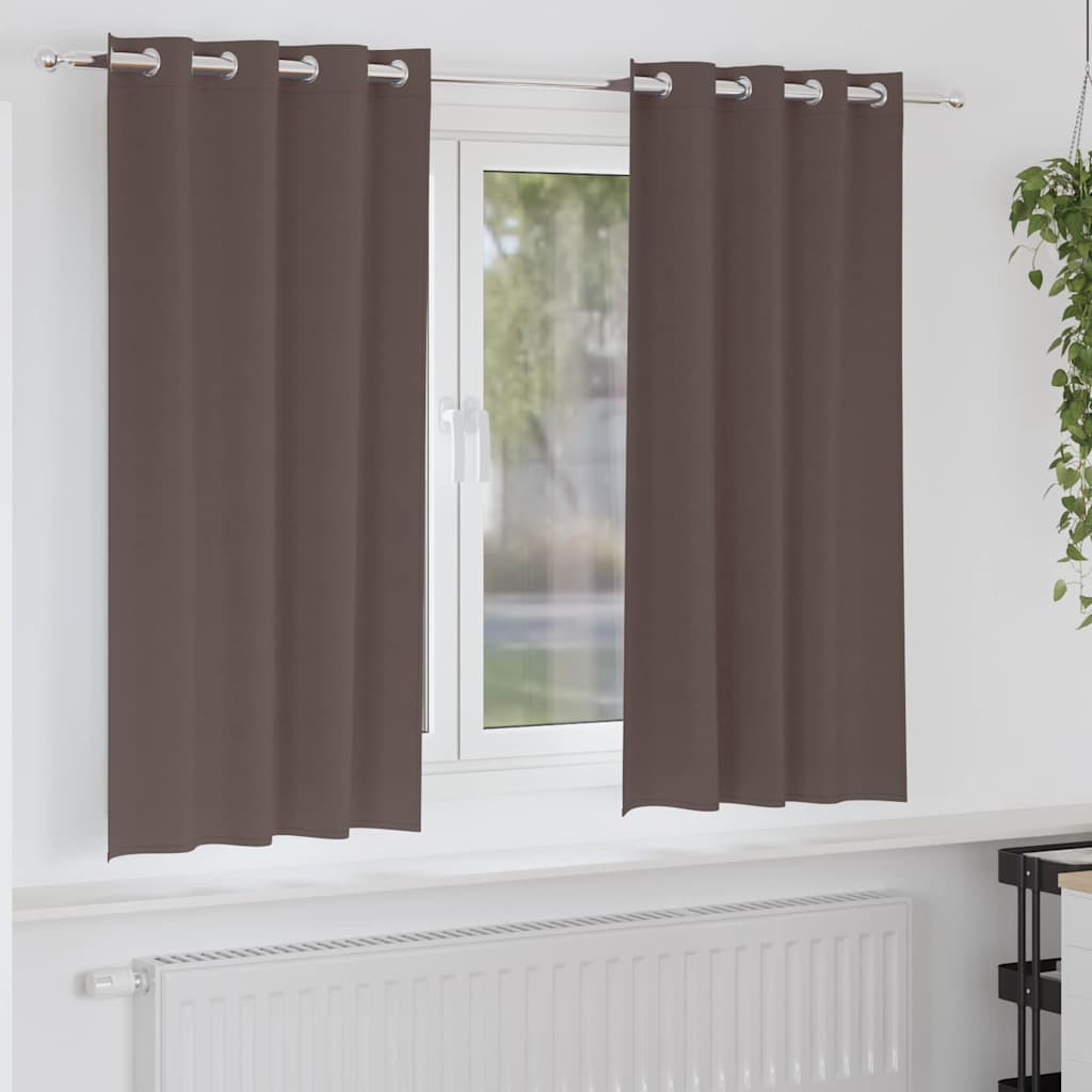 Vidaxl Verdunkelungsvorhänge mit Ringen 2 Stück dunkelbraun 175 x 140 cm