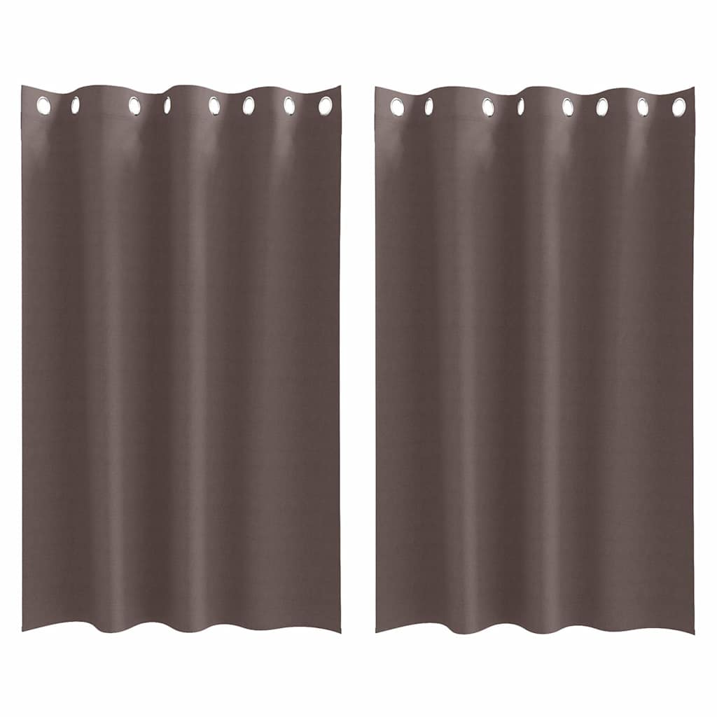 Vidaxl Verdunkelungsvorhänge mit Ringen 2 Stück dunkelbraun 175 x 140 cm