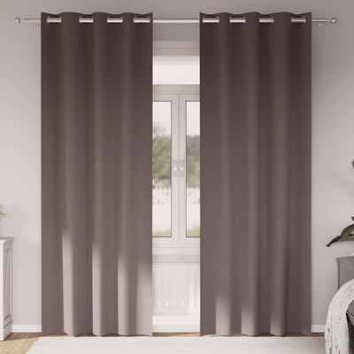 Vidaxl Verdunkelungsvorhänge mit Ringen 2 Stück dunkelbraun 245 x 140 cm
