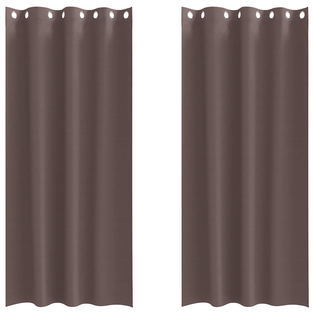 Vidaxl Verdunkelungsvorhänge mit Ringen 2 Stück dunkelbraun 245 x 140 cm