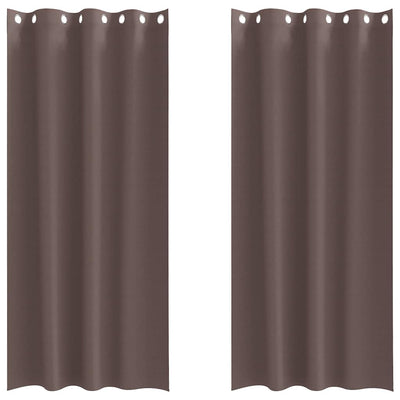 Vidaxl Verdunkelungsvorhänge mit Ringen 2 Stück dunkelbraun 245 x 140 cm