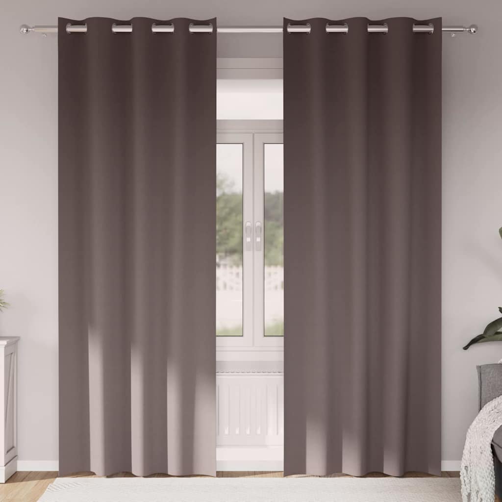 Vidaxl Verdunkelungsvorhänge mit Ringen 2 Stück dunkelbraun 260 x 140 cm