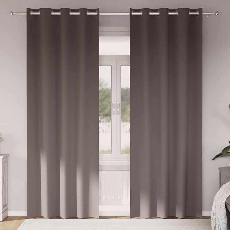 Vidaxl Verdunkelungsvorhänge mit Ringen 2 Stück dunkelbraun 260 x 140 cm