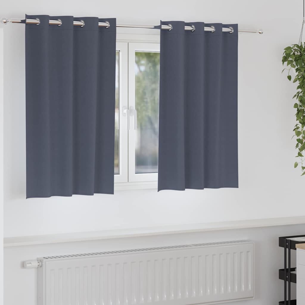 Vidaxl Verdunkelungsvorhänge mit Ringen 2 Stück Anthrazit 140 x 140 cm