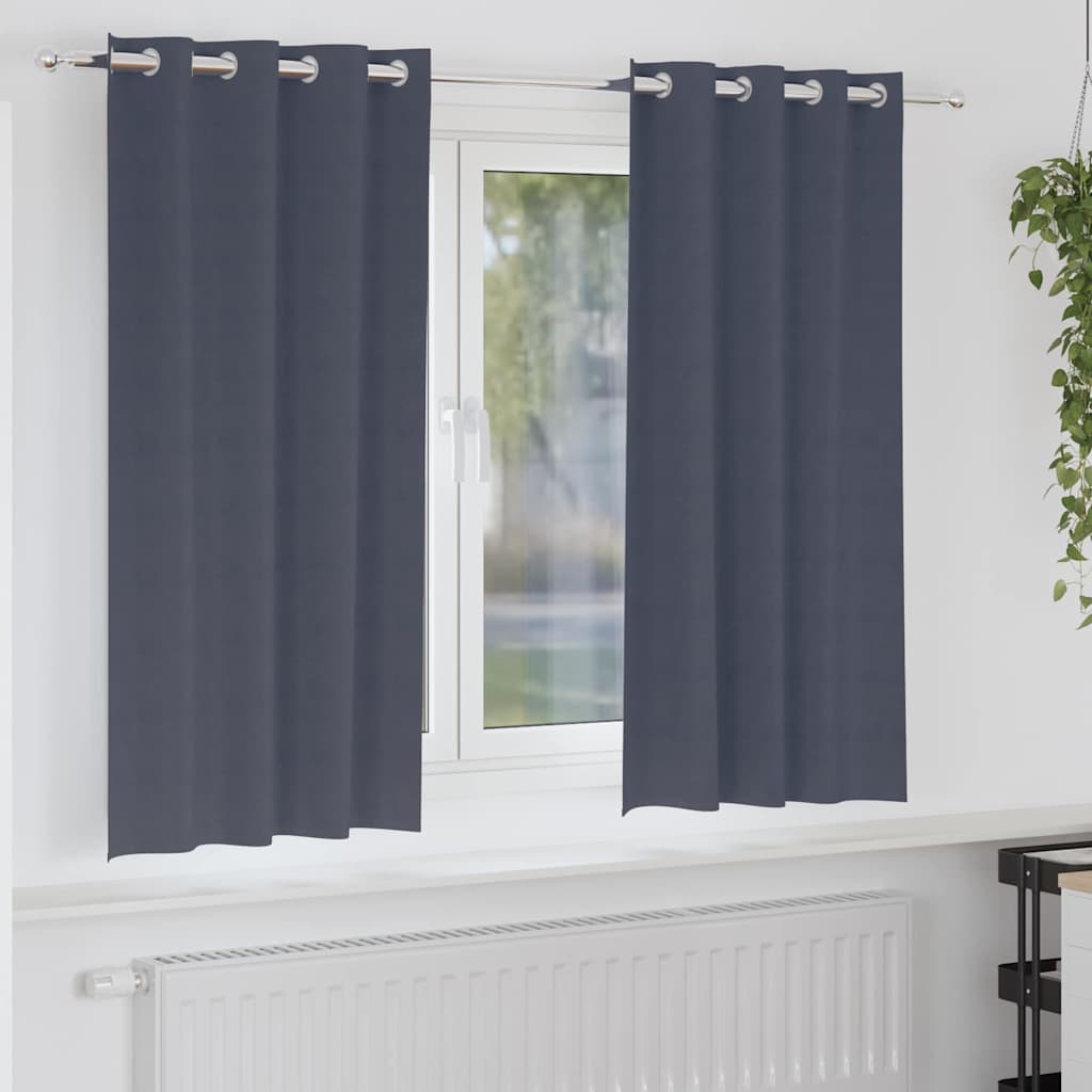 Vidaxl Verdunkelungsvorhänge mit Ringen 2 Stück Anthrazit 175 x 140 cm
