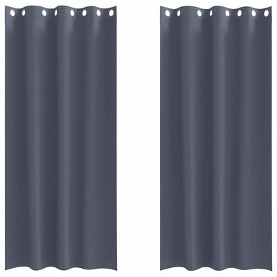 Vidaxl Verdunkelungsvorhänge mit Ringen 2 Stück Anthrazit 225 x 140 cm