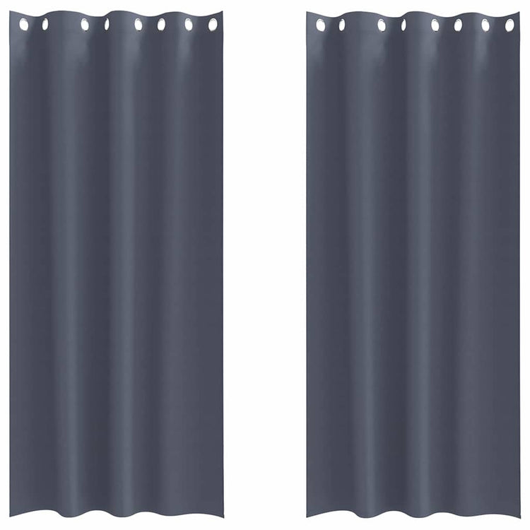 Vidaxl Verdunkelungsvorhänge mit Ringen 2 Stück Anthrazit 225 x 140 cm