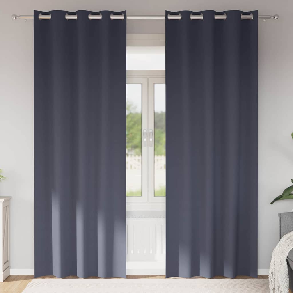 Vidaxl Verdunkelungsvorhänge mit Ringen 2 Stück Anthrazit 260 x 140 cm