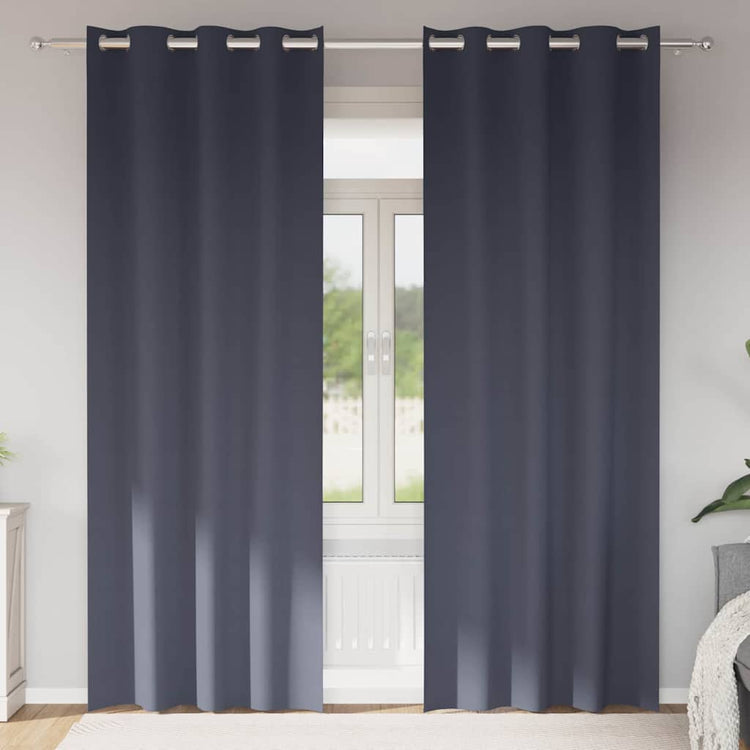 Vidaxl Verdunkelungsvorhänge mit Ringen 2 Stück Anthrazit 260 x 140 cm