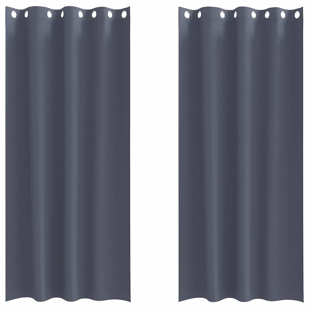 Vidaxl Verdunkelungsvorhänge mit Ringen 2 Stück Anthrazit 260 x 140 cm