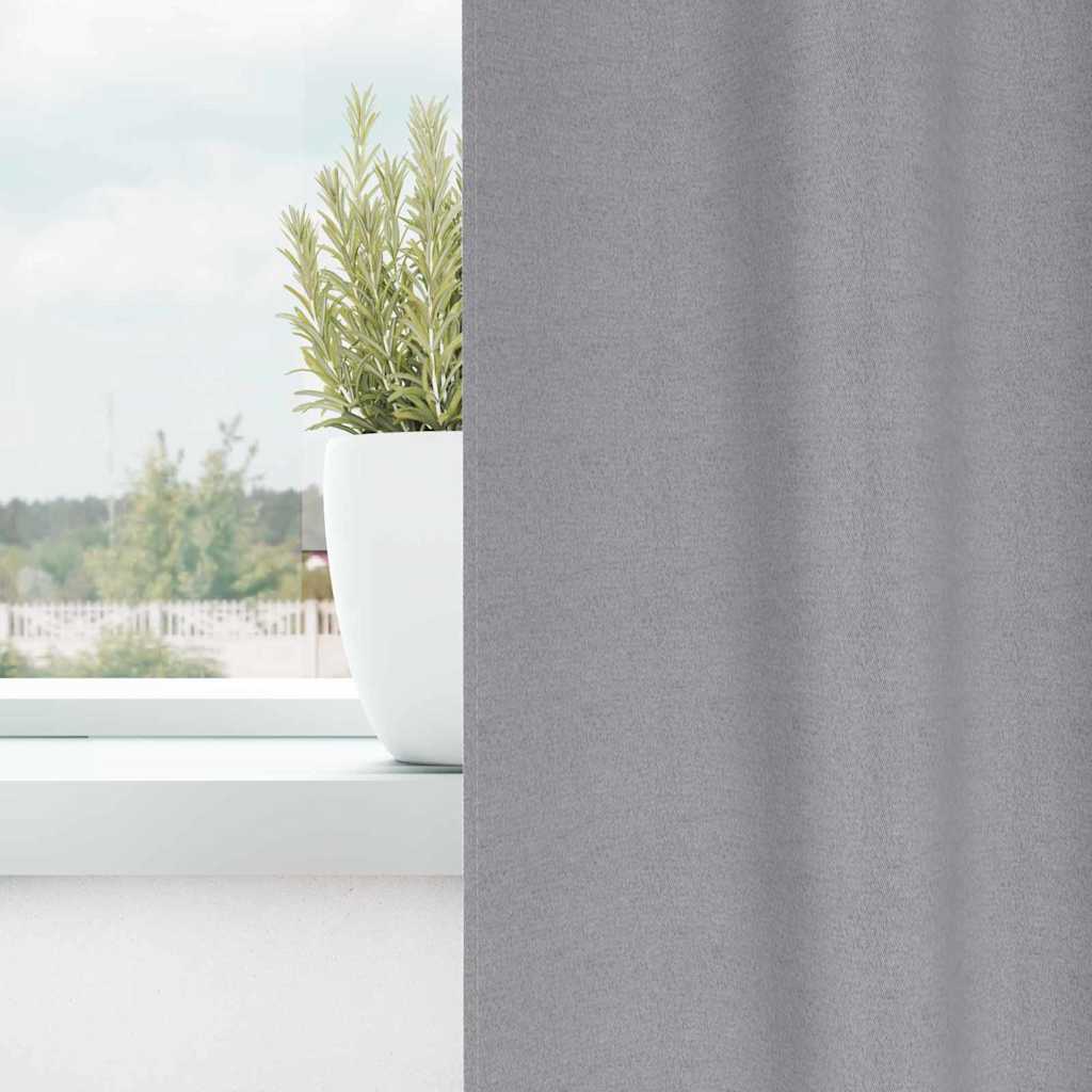 VidaXL Verdunkelungsvorhänge mit Ringen 2 Stück Hellgrau 140 x 140 cm