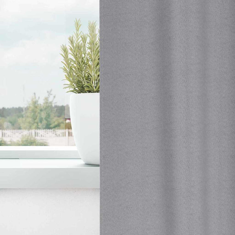 VidaXL Verdunkelungsvorhänge mit Ringen 2 Stück Hellgrau 140 x 140 cm