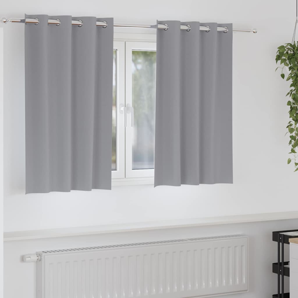 VidaXL Verdunkelungsvorhänge mit Ringen 2 Stück Hellgrau 140 x 140 cm