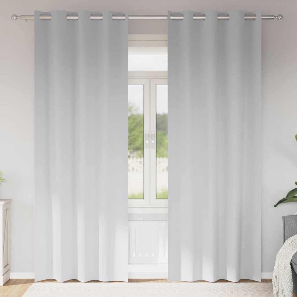 Vidaxl Verdunkelungsvorhänge mit Ringen 2 Stück hellgrau 260 x 140 cm