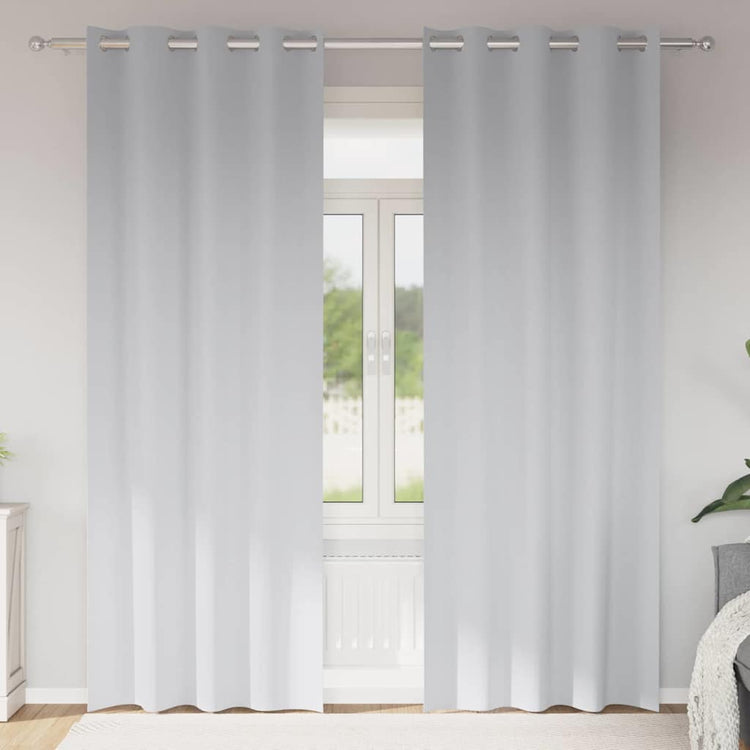 Vidaxl Verdunkelungsvorhänge mit Ringen 2 Stück hellgrau 260 x 140 cm