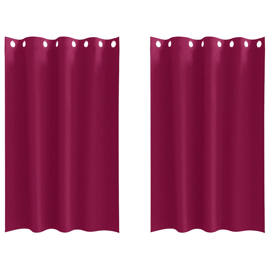 VidaXL Verdunkelungsvorhänge mit Ringen 2 Stück Weinrot 175 x 140 cm