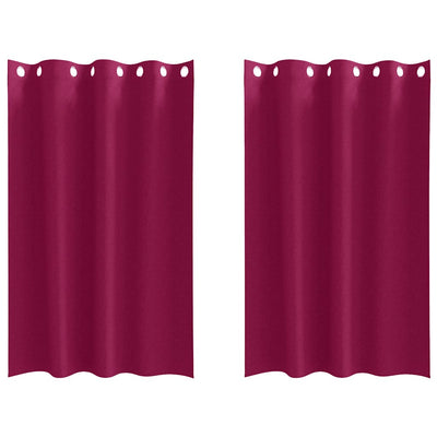 VidaXL Verdunkelungsvorhänge mit Ringen 2 Stück Weinrot 175 x 140 cm