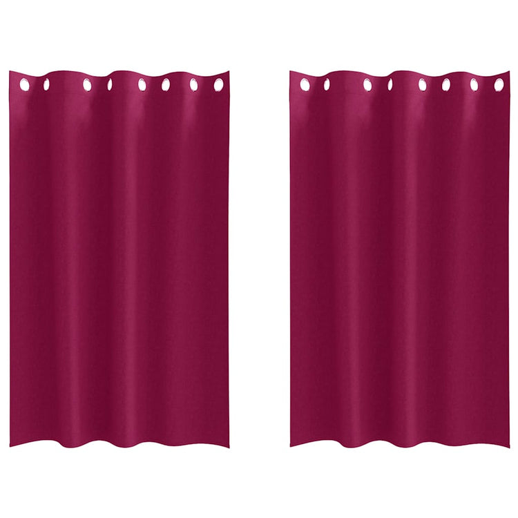 VidaXL Verdunkelungsvorhänge mit Ringen 2 Stück Weinrot 175 x 140 cm