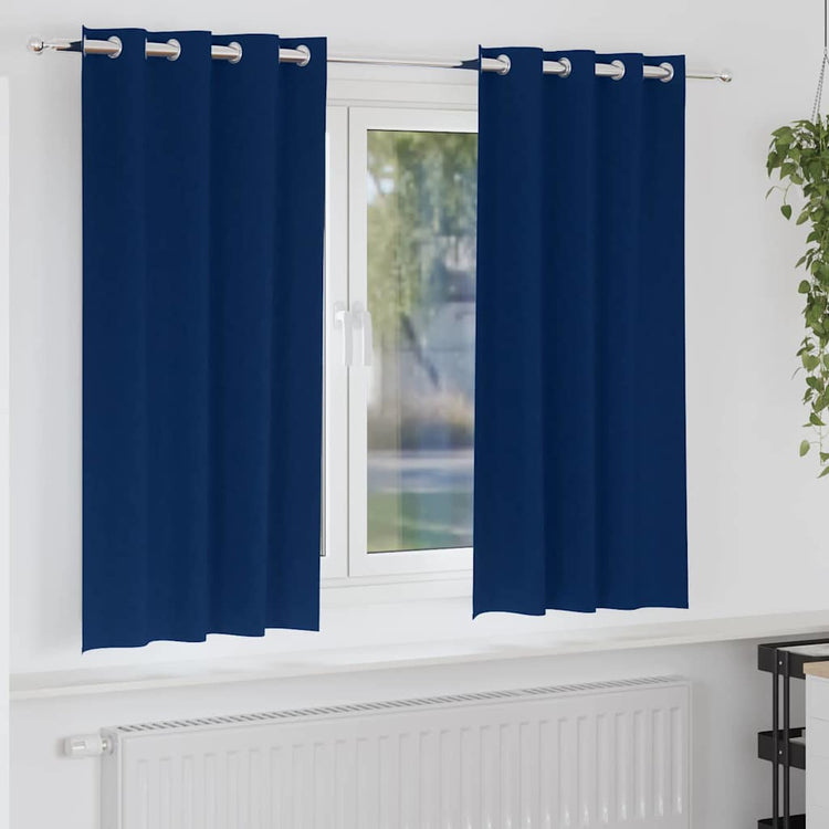 Vidaxl Verdunkelungsvorhänge mit Ringen 2 Stück dunkelblau 175 x 140 cm