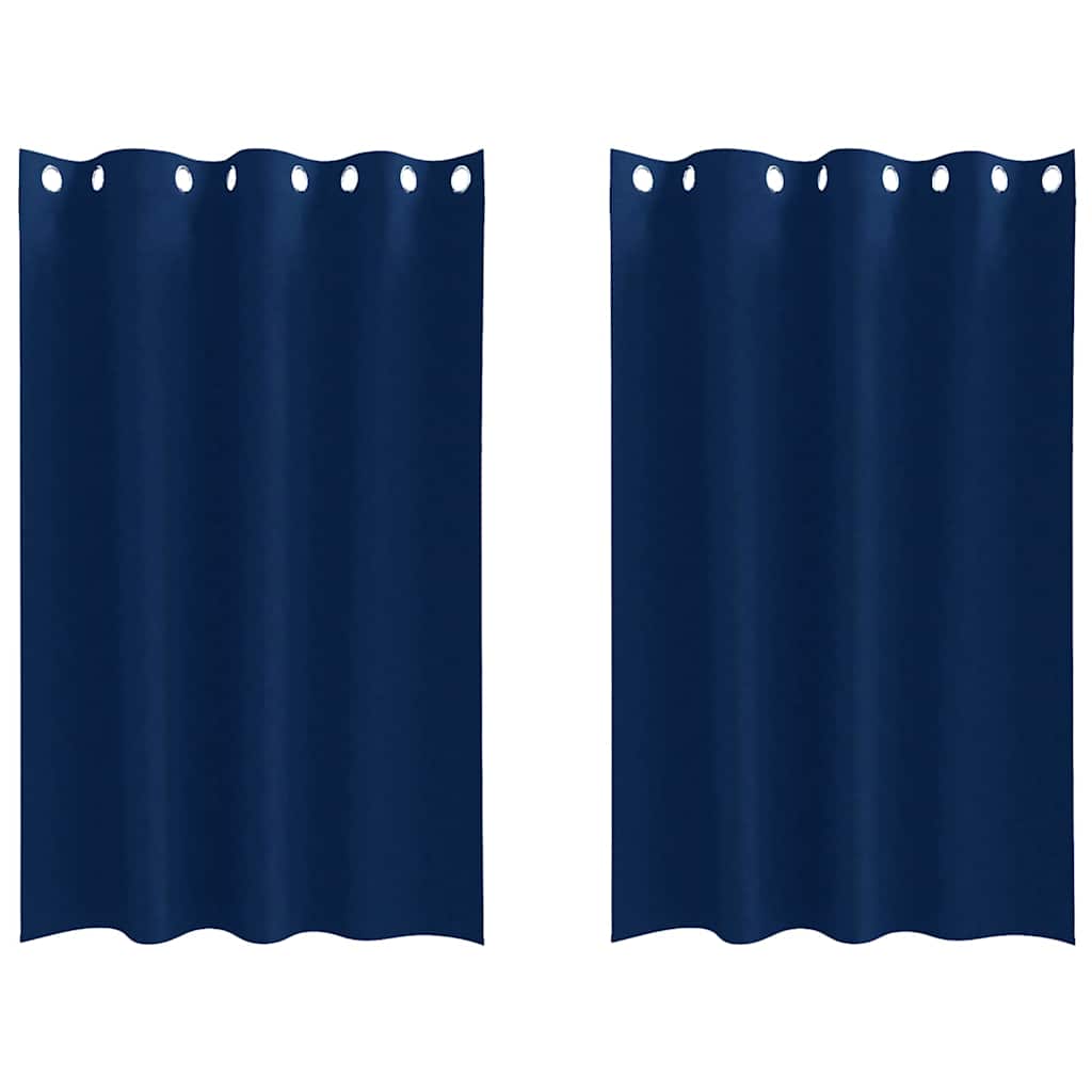 Vidaxl Verdunkelungsvorhänge mit Ringen 2 Stück dunkelblau 175 x 140 cm