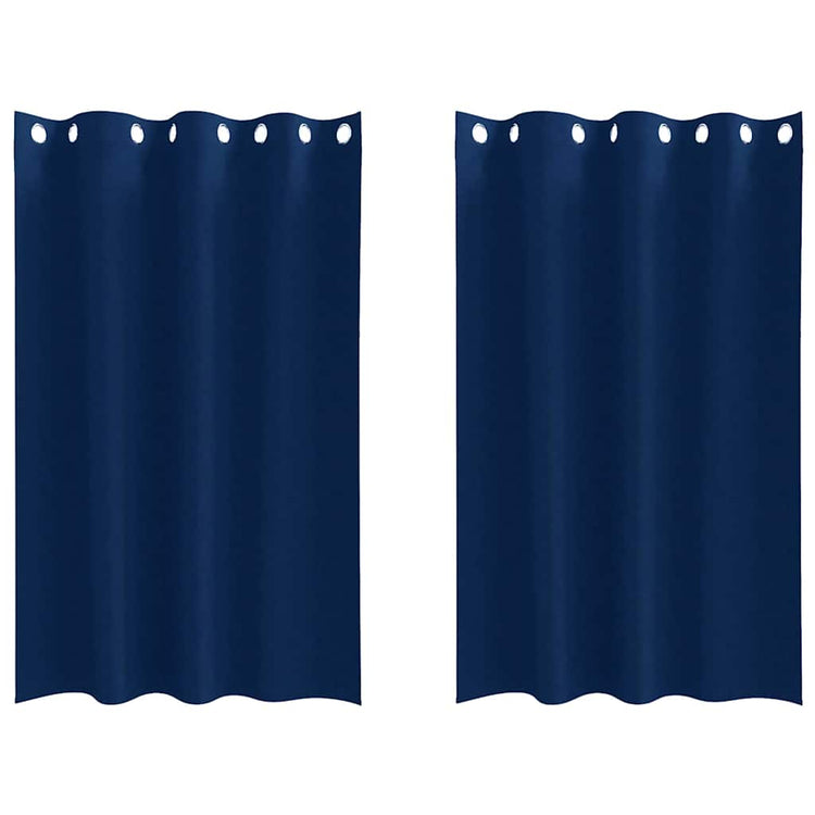 Vidaxl Verdunkelungsvorhänge mit Ringen 2 Stück dunkelblau 175 x 140 cm