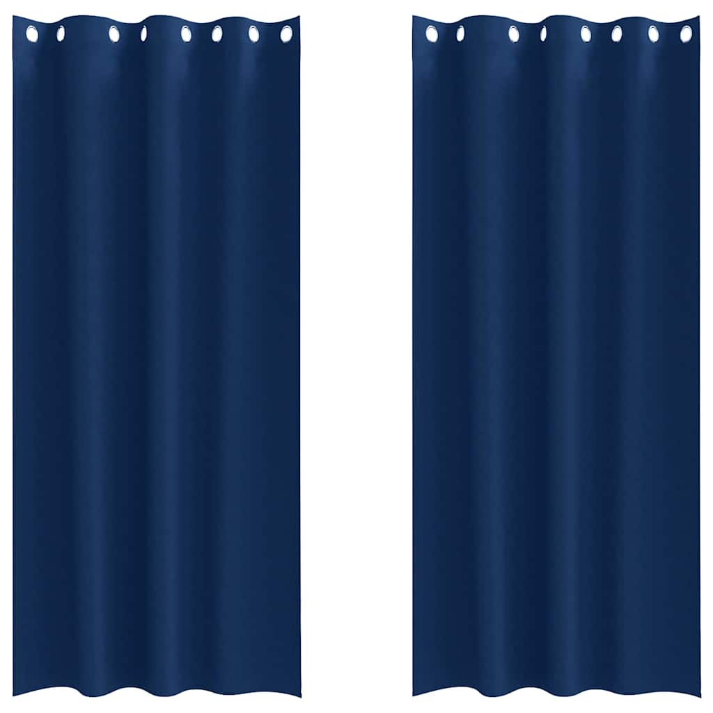 Vidaxl Verdunkelungsvorhänge mit Ringen 2 Stück dunkelblau 225 x 140 cm
