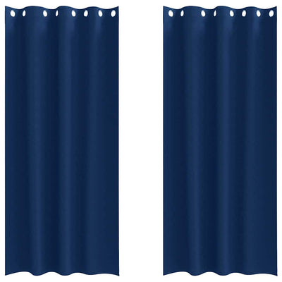 Vidaxl Verdunkelungsvorhänge mit Ringen 2 Stück dunkelblau 245 x 140 cm