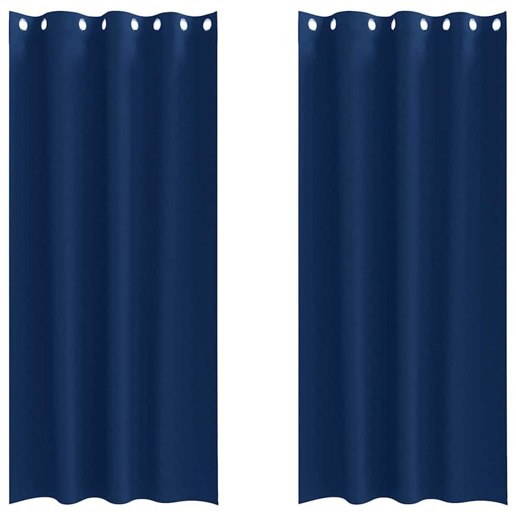 Vidaxl Verdunkelungsvorhänge mit Ringen 2 Stück dunkelblau 245 x 140 cm