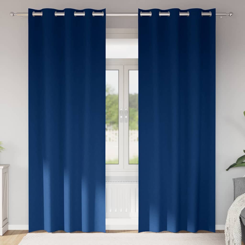 Vidaxl Verdunkelungsvorhänge mit Ringen 2 Stück dunkelblau 260 x 140 cm