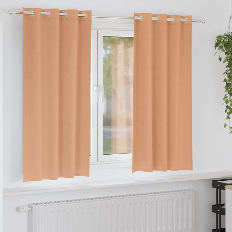 Vidaxl Verdunkelungsvorhänge mit Ringen 2 Stück hellbraun 175 x 140 cm