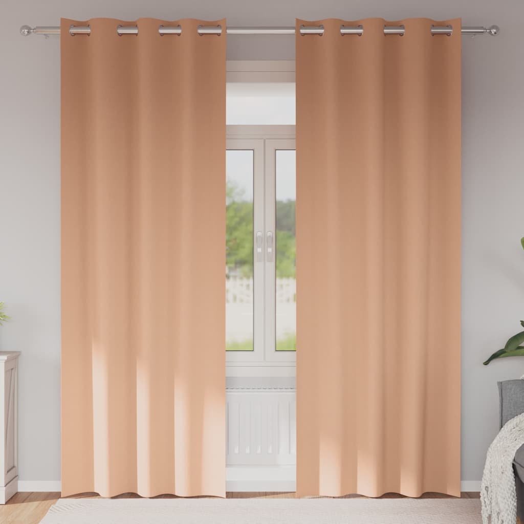 Vidaxl Verdunkelungsvorhänge mit Ringen 2 Stück hellbraun 225 x 140 cm