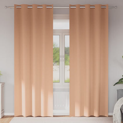 Vidaxl Verdunkelungsvorhänge mit Ringen 2 Stück hellbraun 245 x 140 cm