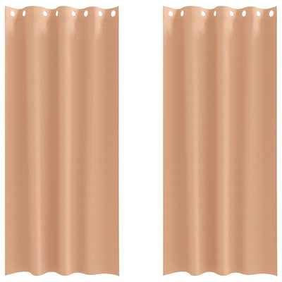 Vidaxl Verdunkelungsvorhänge mit Ringen 2 Stück hellbraun 245 x 140 cm
