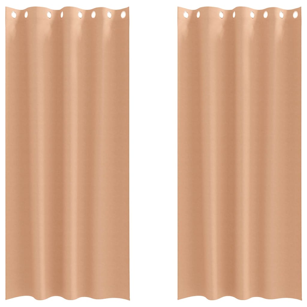 Vidaxl Verdunkelungsvorhänge mit Ringen 2 Stück hellbraun 260 x 140 cm