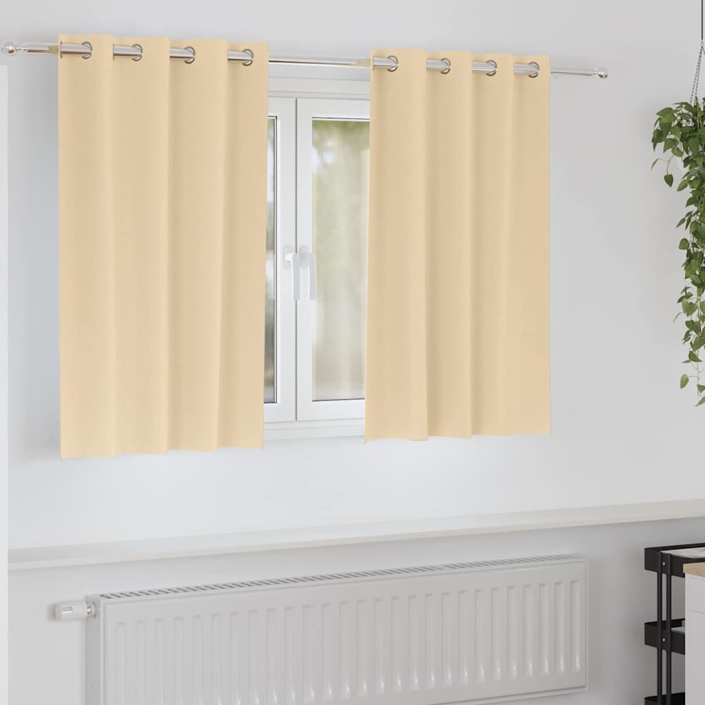 Vidaxl Verdunkelungsvorhänge mit Ringen 2 Stück Creme 140 x 140 cm