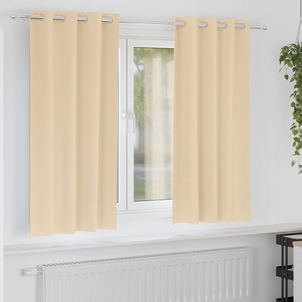 Vidaxxl Verdunkelungsvorhänge mit Ringen 2 Stück Creme 175 x 140 cm