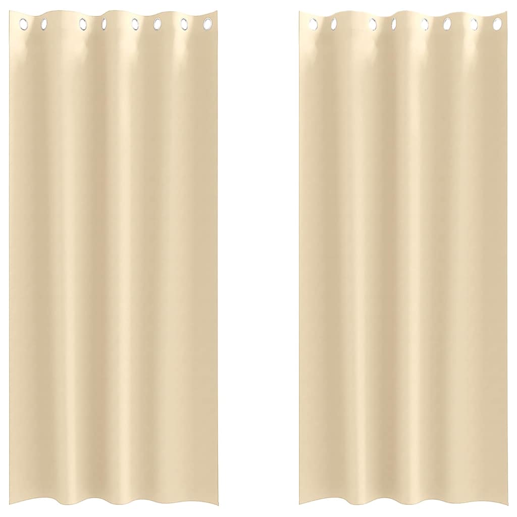VidaXL Verdunkelungsvorhänge mit Ringen 2 Stück Creme 225 x 140 cm