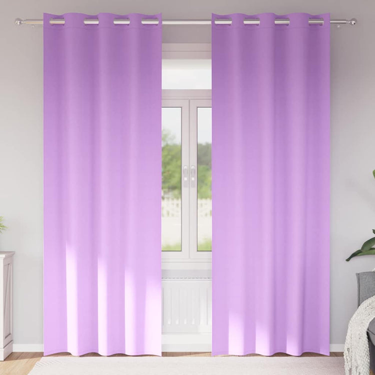 Vidaxl Verdunkelungsvorhänge mit Ringen 2 Stück Lila 225 x 140 cm