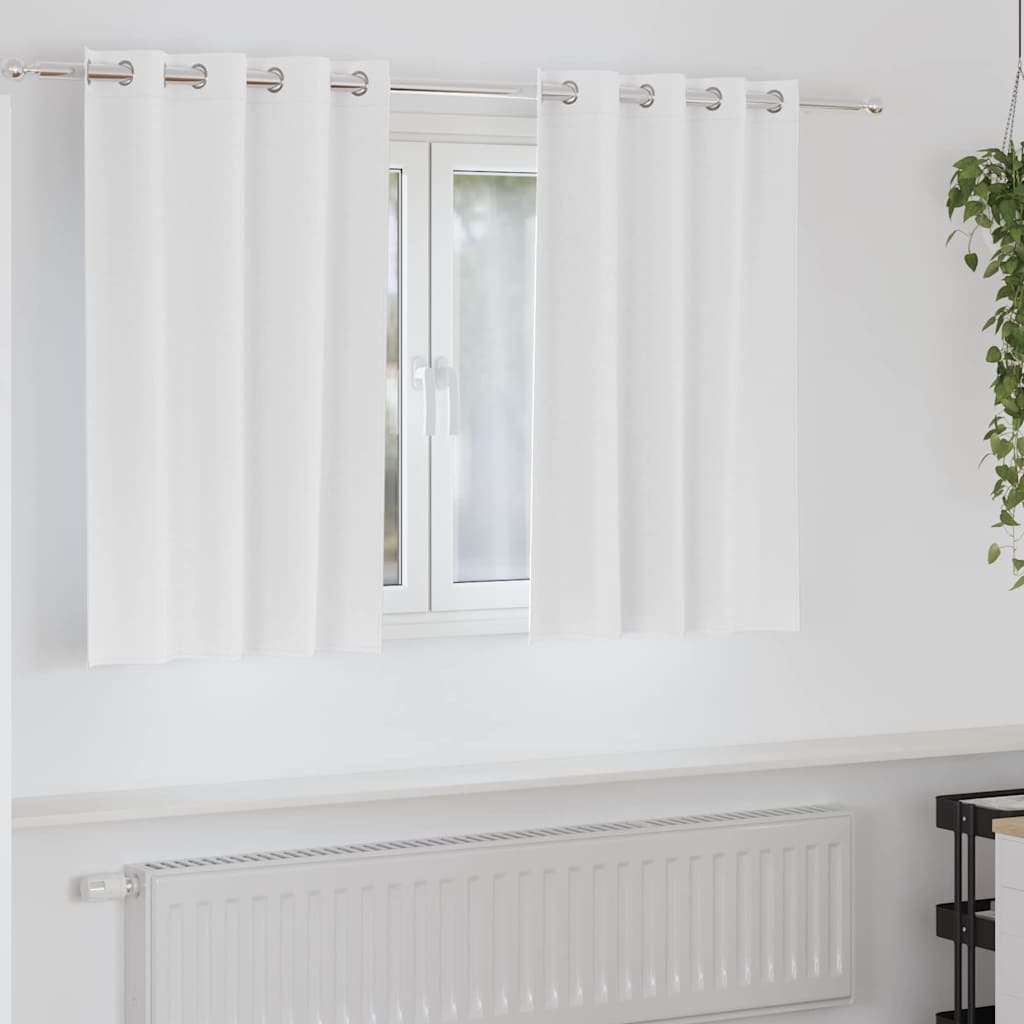 Vidaxl Verdunkelungsvorhänge mit Ringen 2 Stück reinweiß 140 x 140 cm