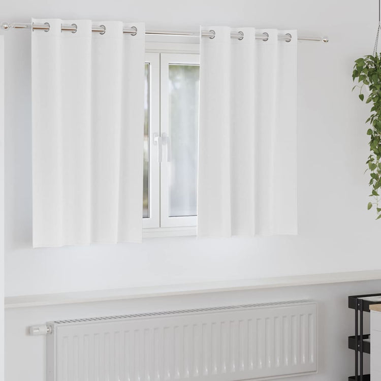 Vidaxl Verdunkelungsvorhänge mit Ringen 2 Stück reinweiß 140 x 140 cm