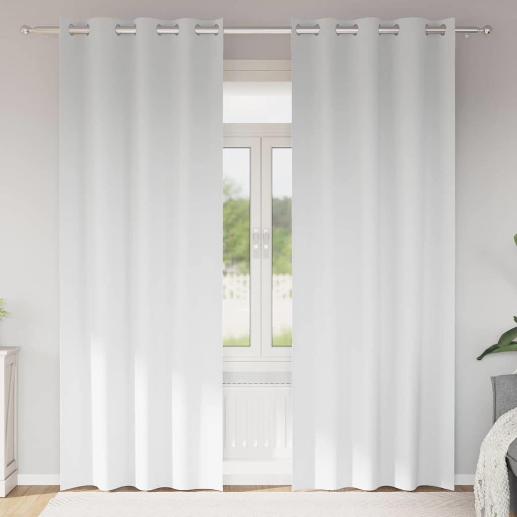 Vidaxxl Verdunkelungsvorhänge mit Ringen 2 Stück reinweiß 260 x 140 cm