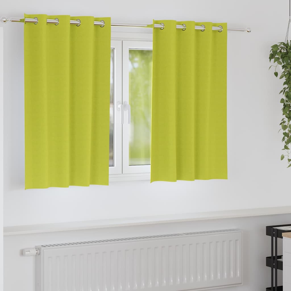 VidaXL Verdunkelungsvorhänge mit Ringen 2 Stück Grün 140 x 140 cm