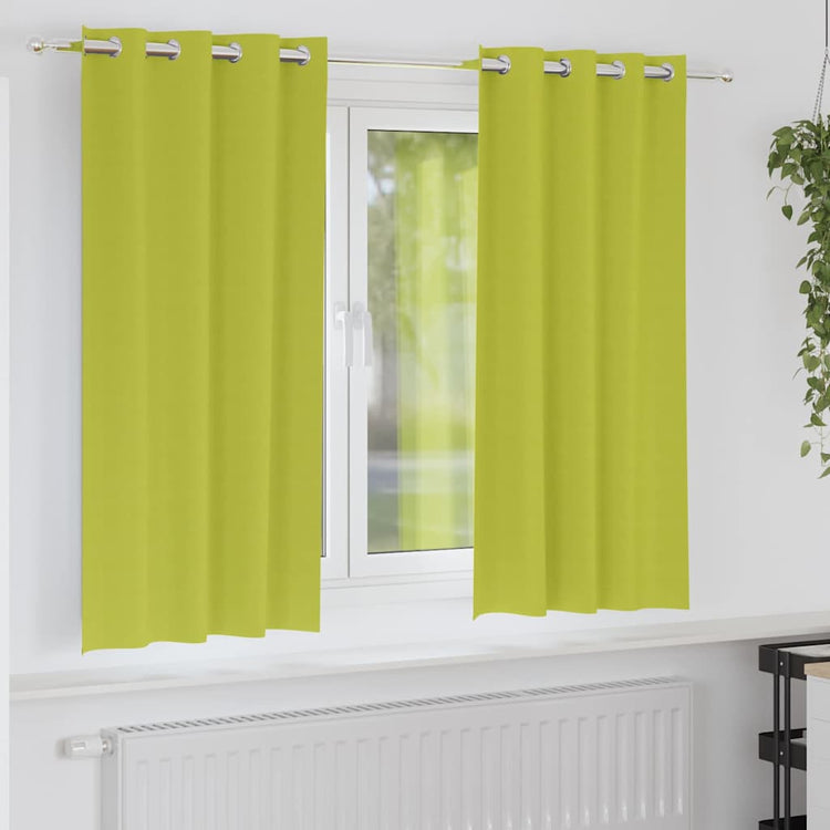VidaXL Verdunkelungsvorhänge mit Ringen 2 Stück Grün 175 x 140 cm