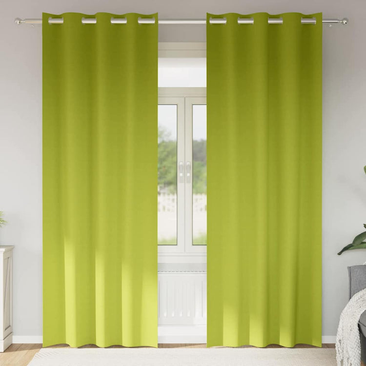VidaXL Verdunkelungsvorhänge mit Ringen 2 Stück Grün 225 x 140 cm