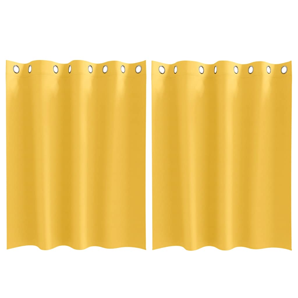 Vidaxl Verdunkelungsvorhänge mit Ringen 2 Stück Senfgelb 140 x 140 cm